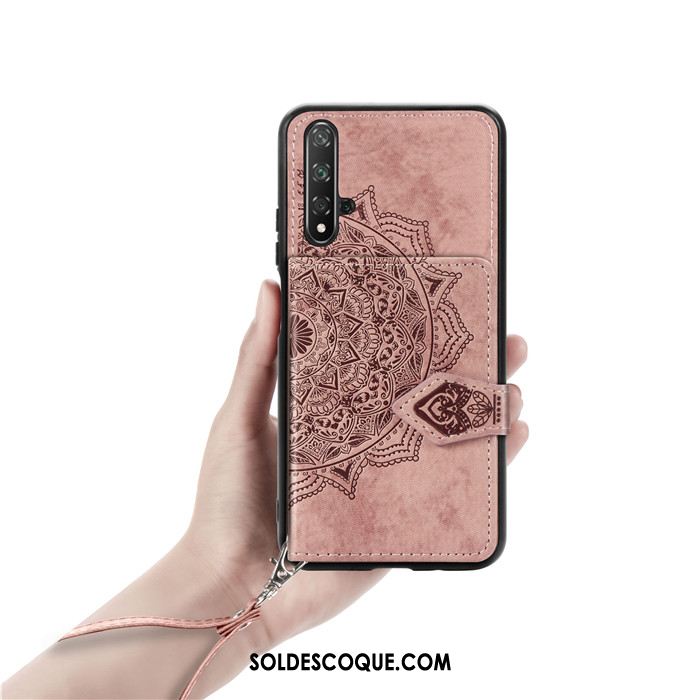 Coque Huawei Nova 5t Sac Carte Téléphone Portable Rouge Étui Portefeuilles En Ligne