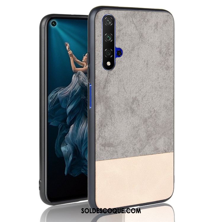 Coque Huawei Nova 5t Étui Tout Compris Couture Couleurs Noir Tendance En Vente