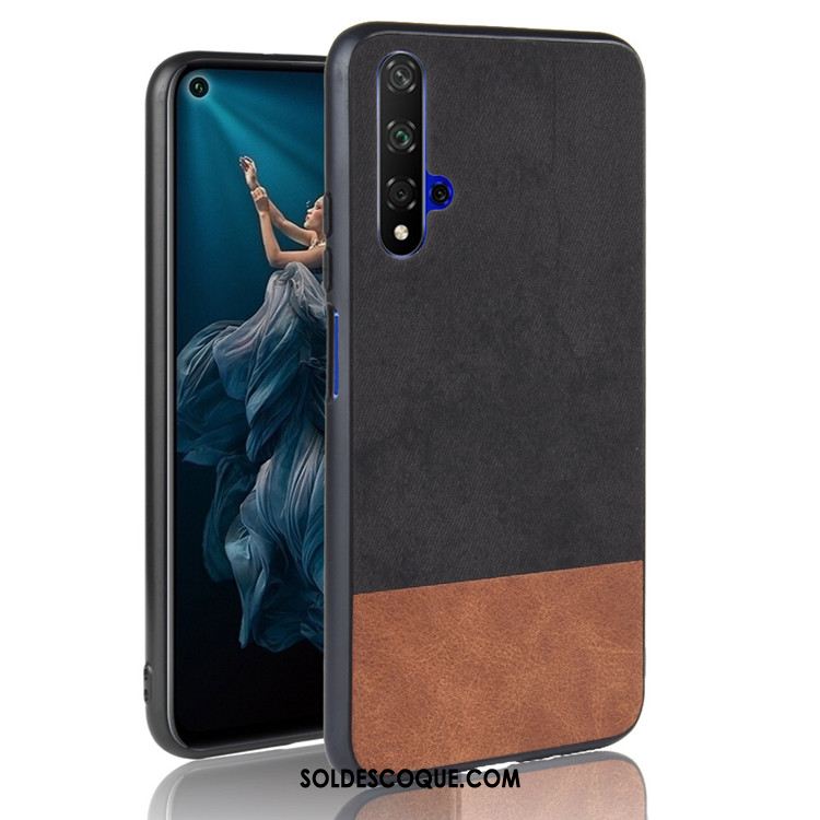 Coque Huawei Nova 5t Étui Tout Compris Couture Couleurs Noir Tendance En Vente