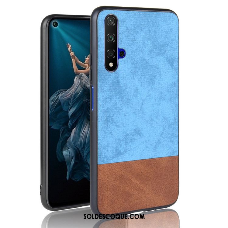 Coque Huawei Nova 5t Étui Tout Compris Couture Couleurs Noir Tendance En Vente