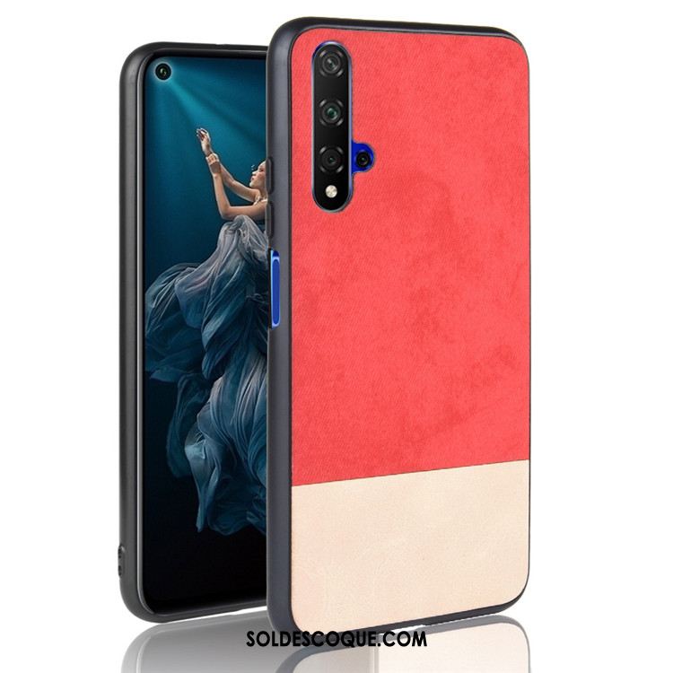 Coque Huawei Nova 5t Étui Tout Compris Couture Couleurs Noir Tendance En Vente