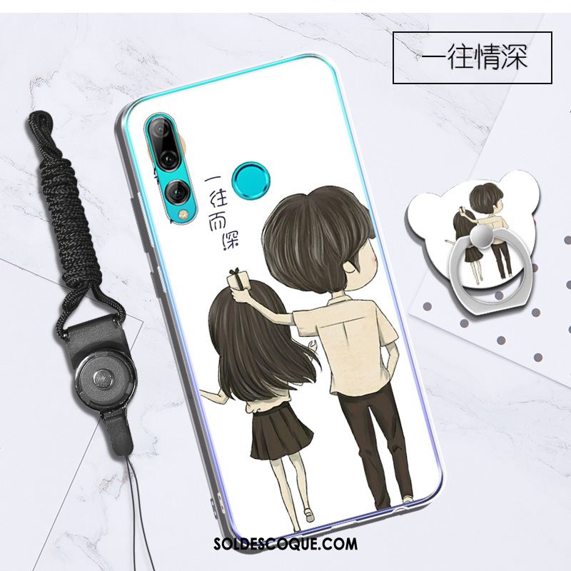 Coque Huawei P Smart+ 2019 Blanc Téléphone Portable Fluide Doux Support Étui En Ligne