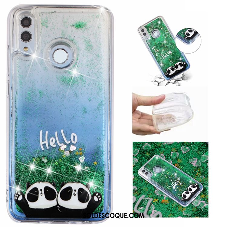 Coque Huawei P Smart 2019 Bleu Téléphone Portable Quicksand Liquide Étui Soldes