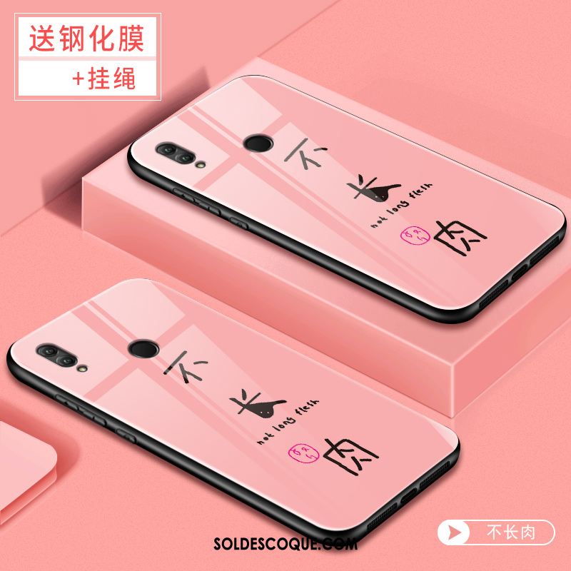 Coque Huawei P Smart 2019 Dessin Animé Jeunesse Net Rouge Verre Créatif En Vente