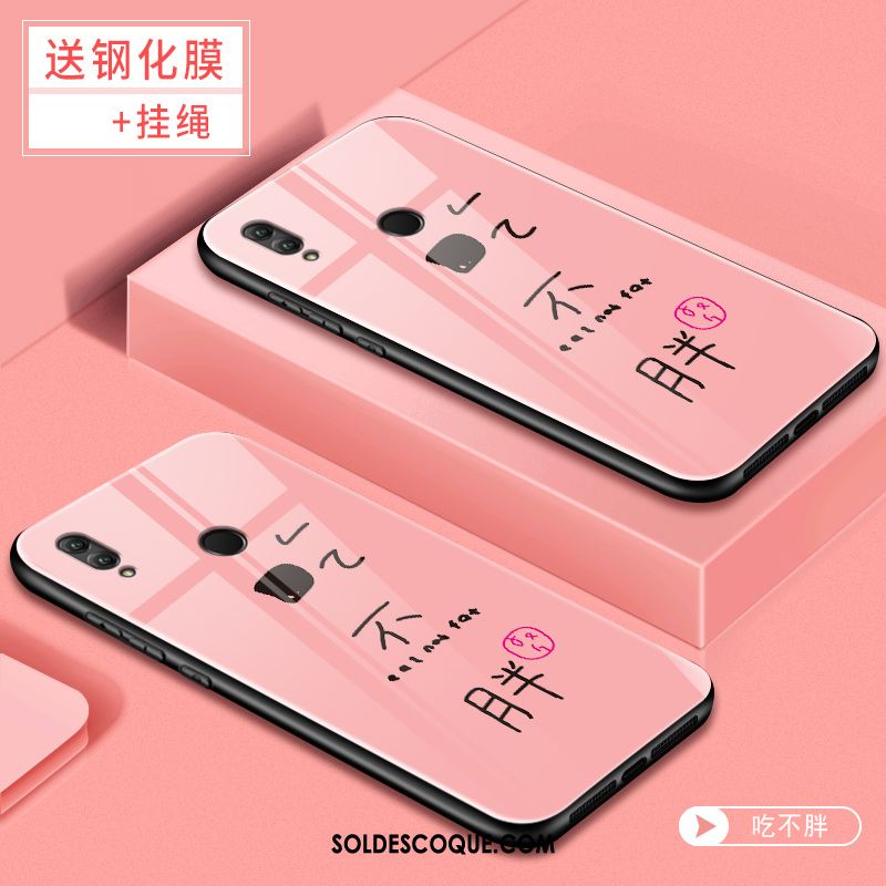 Coque Huawei P Smart 2019 Dessin Animé Jeunesse Net Rouge Verre Créatif En Vente