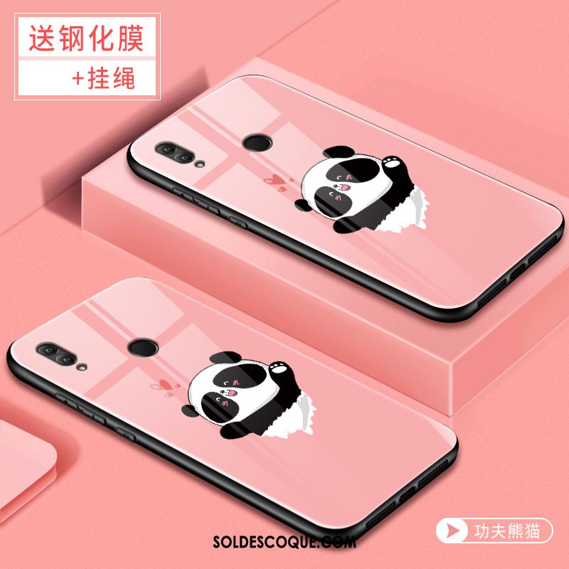 Coque Huawei P Smart 2019 Dessin Animé Jeunesse Net Rouge Verre Créatif En Vente