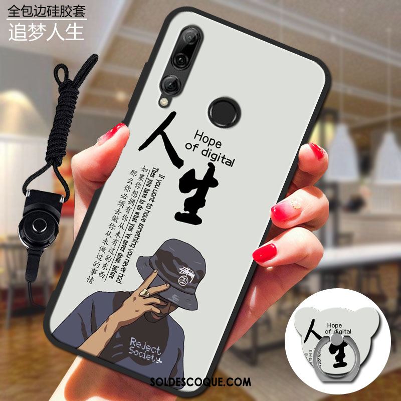 Coque Huawei P Smart+ 2019 Dessin Animé Silicone Téléphone Portable Gris En Vente