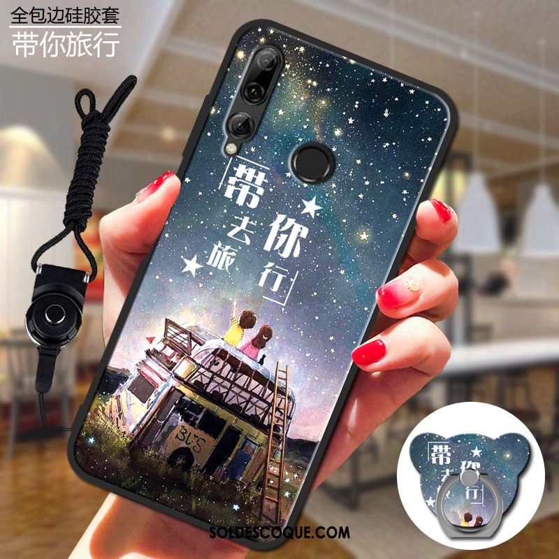 Coque Huawei P Smart+ 2019 Dessin Animé Silicone Téléphone Portable Gris En Vente