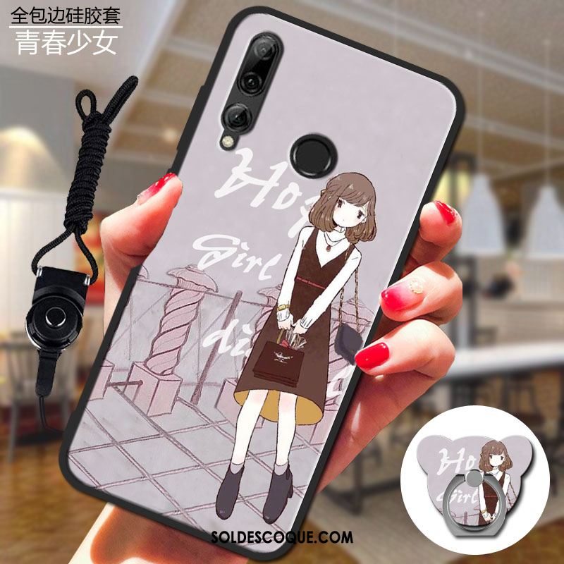 Coque Huawei P Smart+ 2019 Dessin Animé Silicone Téléphone Portable Gris En Vente