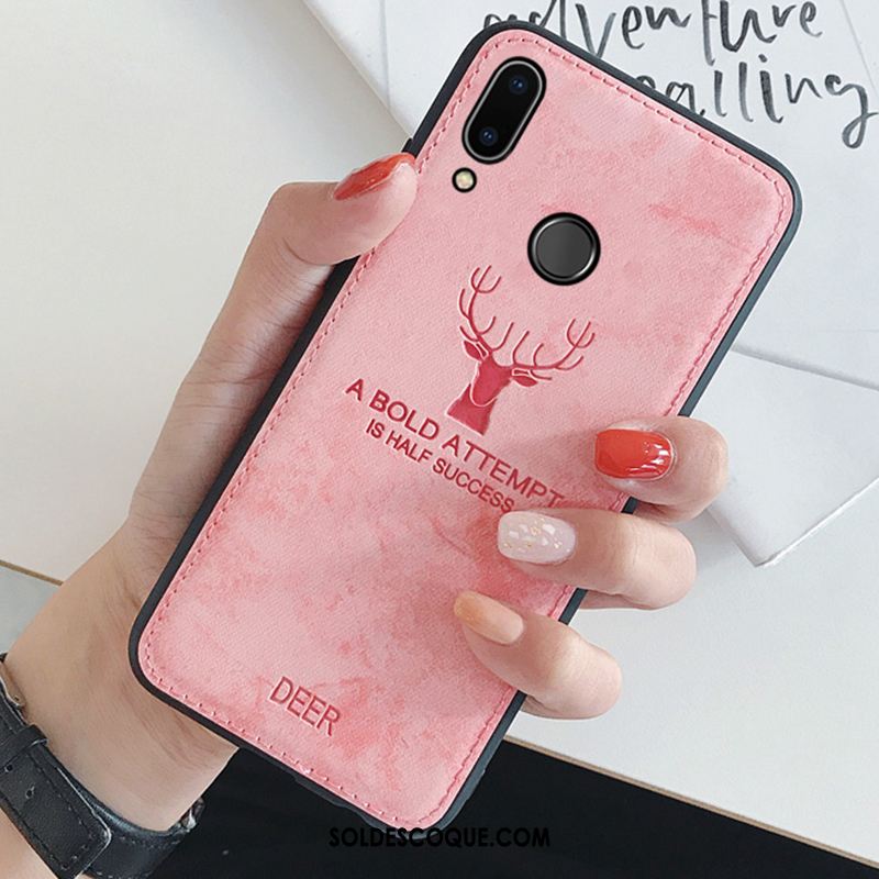 Coque Huawei P Smart 2019 Jeunesse Fluide Doux Téléphone Portable Protection Tissu Housse Soldes