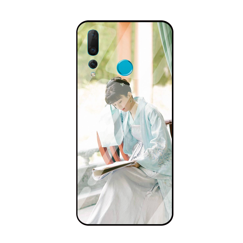 Coque Huawei P Smart+ 2019 Miroir Bleu Incassable Verre Trempé Téléphone Portable Soldes