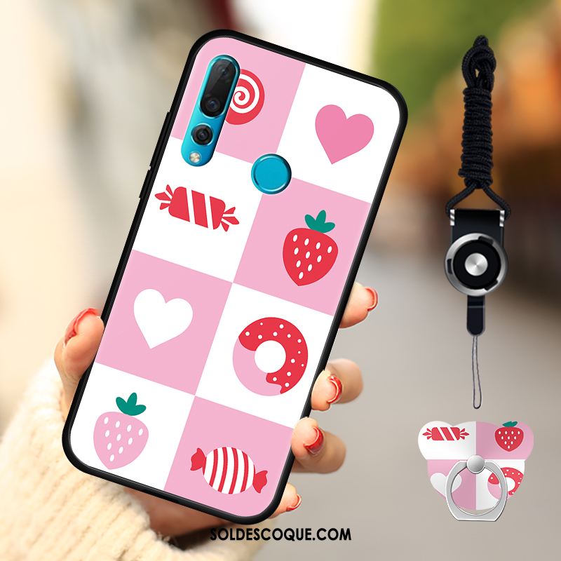 Coque Huawei P Smart+ 2019 Nouveau Fluide Doux Violet Téléphone Portable Ornements Suspendus En Ligne