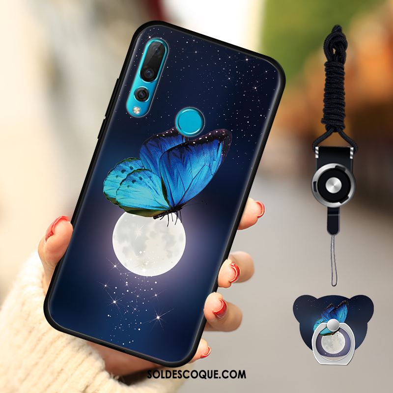 Coque Huawei P Smart+ 2019 Nouveau Fluide Doux Violet Téléphone Portable Ornements Suspendus En Ligne