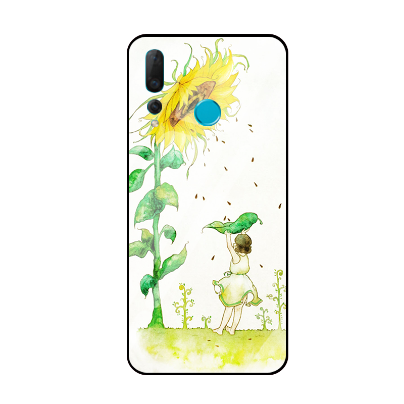 Coque Huawei P Smart+ 2019 Simple Tournesol Frais Petit Téléphone Portable Pas Cher