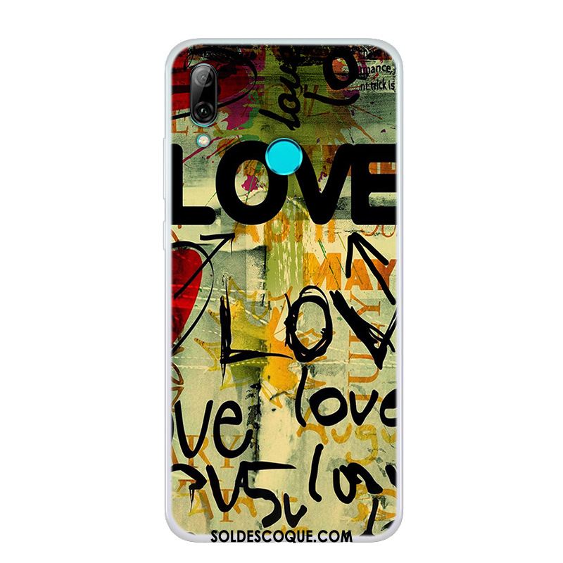 Coque Huawei P Smart 2019 Simple Transparent Silicone Tendance Peinture Pas Cher