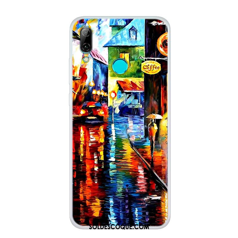 Coque Huawei P Smart 2019 Simple Transparent Silicone Tendance Peinture Pas Cher