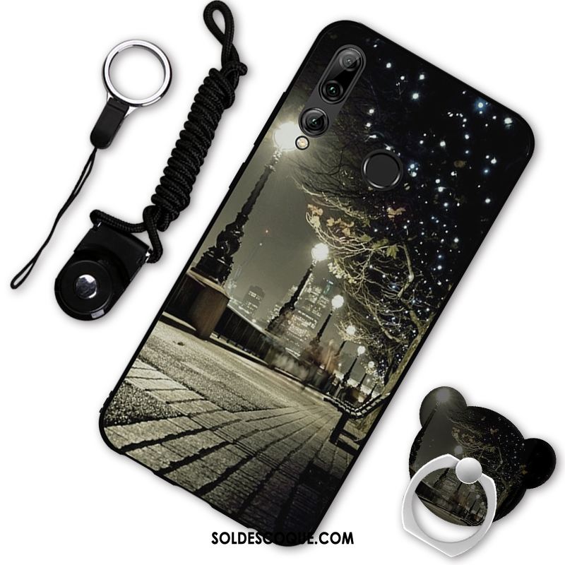 Coque Huawei P Smart+ 2019 Téléphone Portable Noir Amoureux Étui Fluide Doux Pas Cher