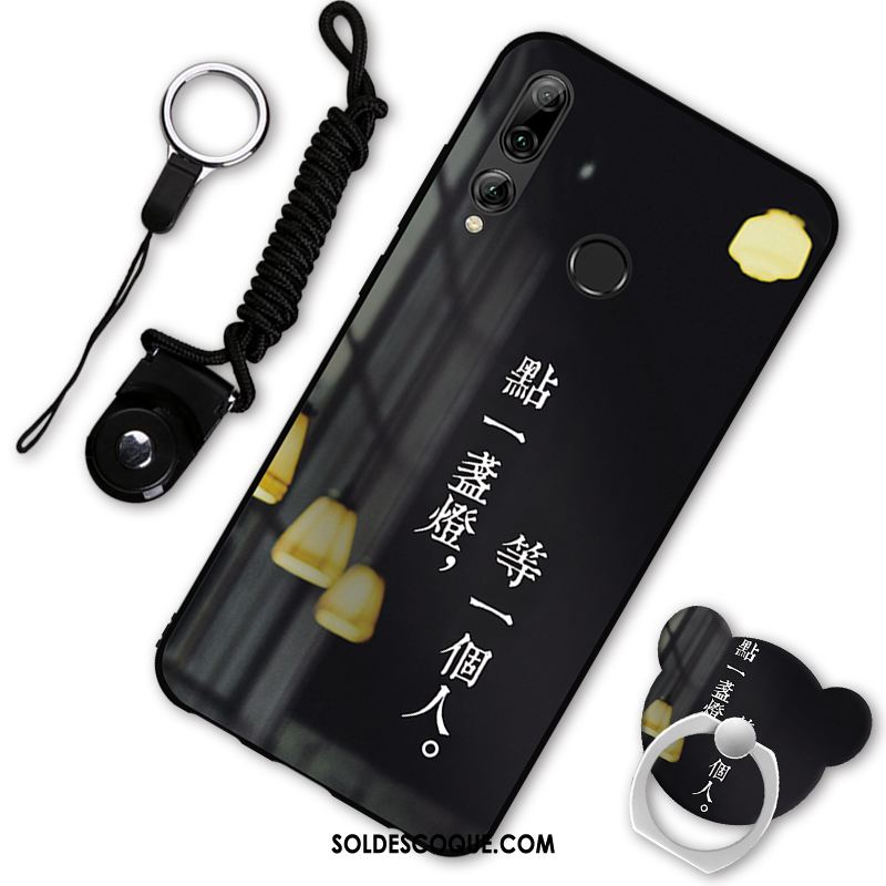 Coque Huawei P Smart+ 2019 Téléphone Portable Noir Amoureux Étui Fluide Doux Pas Cher