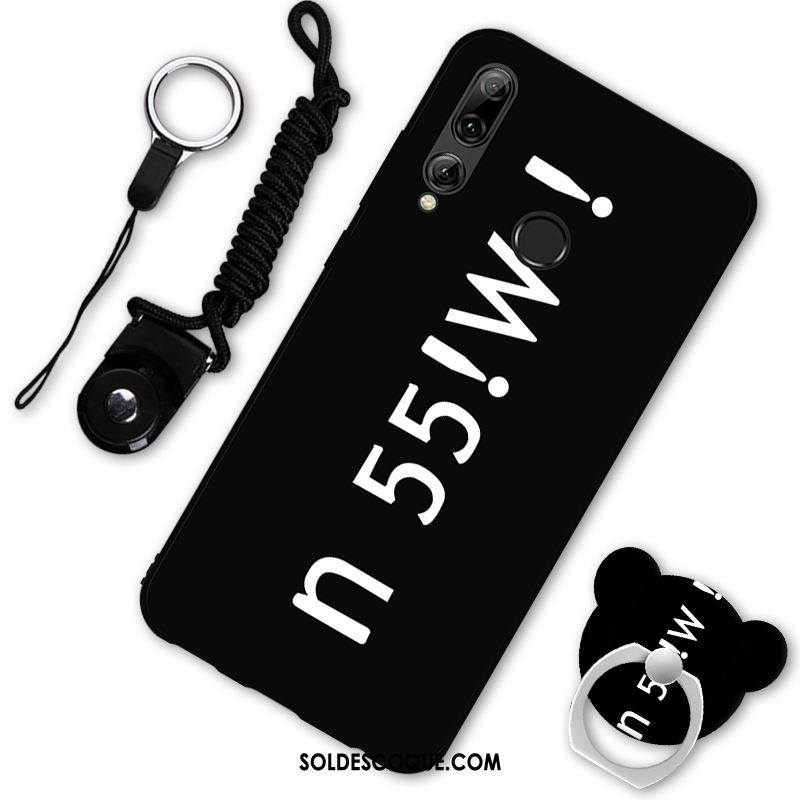 Coque Huawei P Smart+ 2019 Téléphone Portable Noir Amoureux Étui Fluide Doux Pas Cher