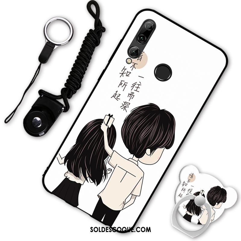 Coque Huawei P Smart+ 2019 Téléphone Portable Noir Amoureux Étui Fluide Doux Pas Cher