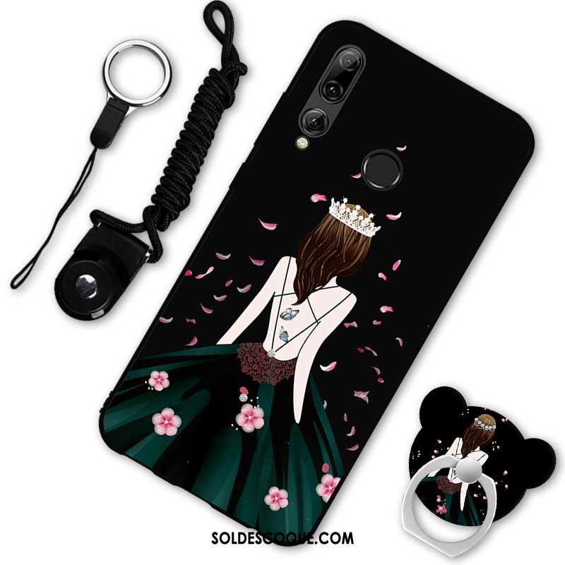 Coque Huawei P Smart+ 2019 Téléphone Portable Noir Amoureux Étui Fluide Doux Pas Cher