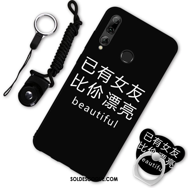 Coque Huawei P Smart+ 2019 Téléphone Portable Noir Amoureux Étui Fluide Doux Pas Cher