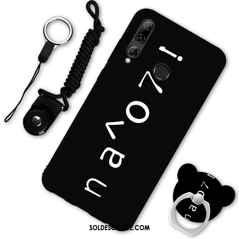 Coque Huawei P Smart+ 2019 Téléphone Portable Noir Amoureux Étui Fluide Doux Pas Cher