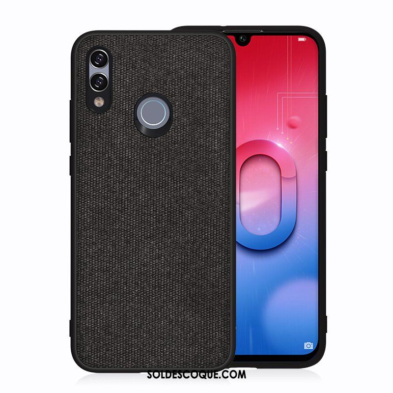 Coque Huawei P Smart 2019 Téléphone Portable Protection Noir Couvercle Arrière Toile Pas Cher