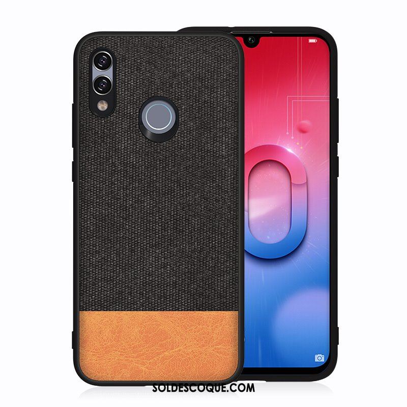 Coque Huawei P Smart 2019 Téléphone Portable Protection Noir Couvercle Arrière Toile Pas Cher