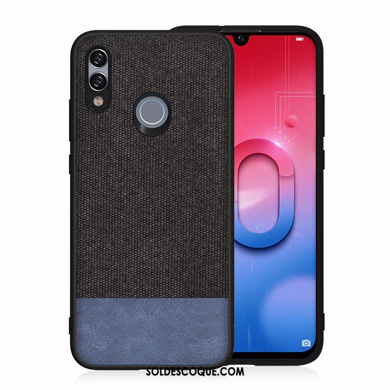 Coque Huawei P Smart 2019 Téléphone Portable Protection Noir Couvercle Arrière Toile Pas Cher