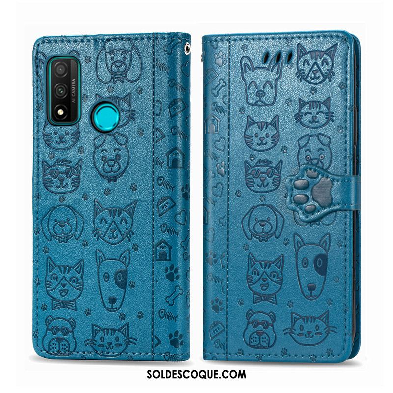 Coque Huawei P Smart 2020 Chat Chiens Protection Bleu Dessin Animé En Vente