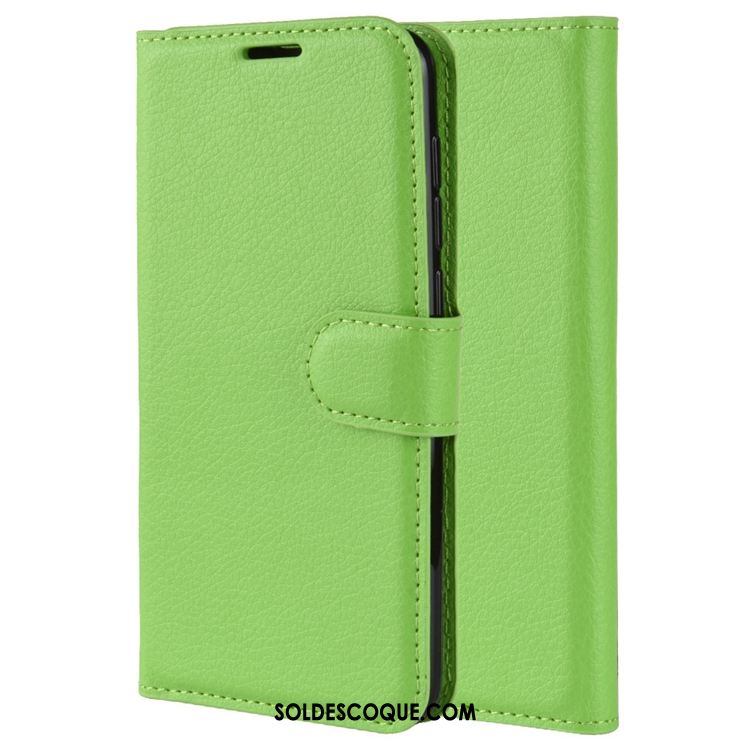 Coque Huawei P Smart 2020 Délavé En Daim Clamshell Vert Antidérapant Étui En Cuir En Vente