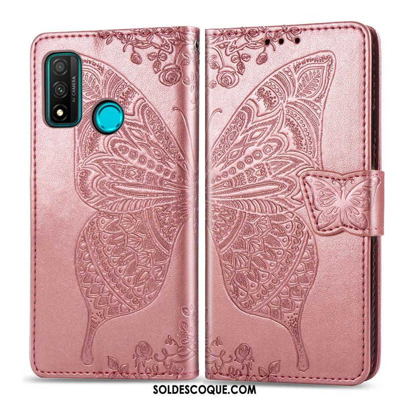 Coque Huawei P Smart 2020 En Relief Étui En Cuir Protection Charmant Papillon En Vente