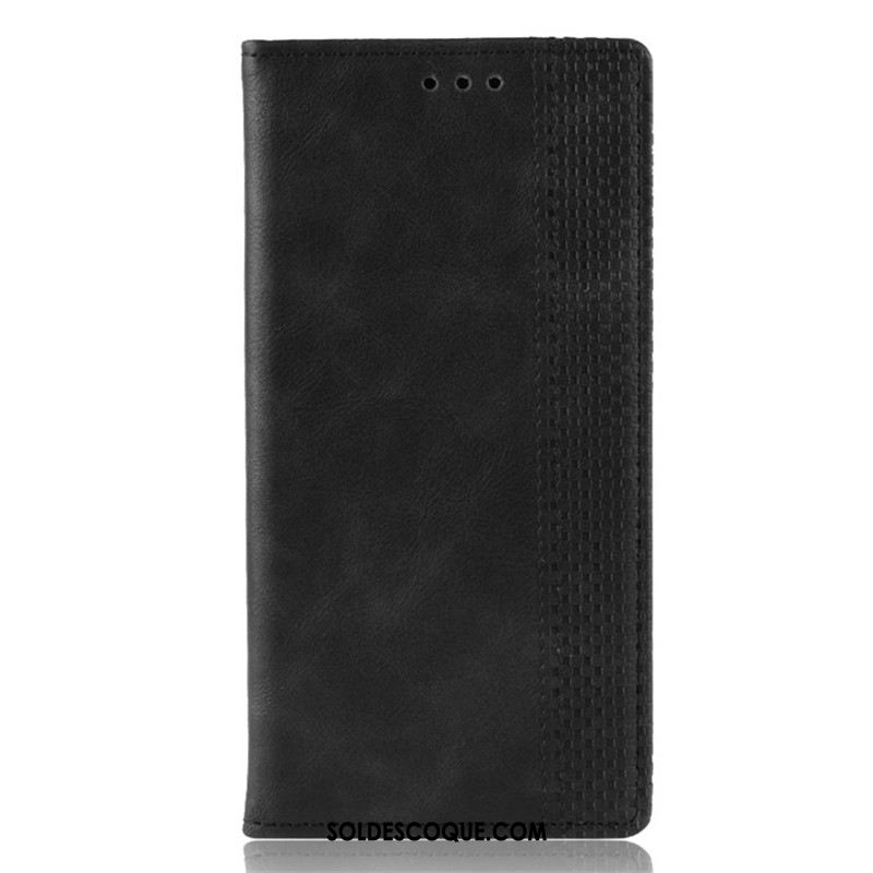 Coque Huawei P Smart 2020 Étui Téléphone Portable Boucle Magnétique Étui En Cuir Bleu Marin Pas Cher