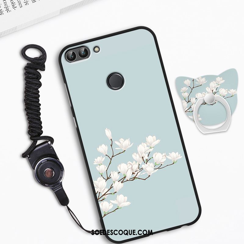 Coque Huawei P Smart Bleu Fluide Doux Cou Suspendu Silicone Incassable En Vente