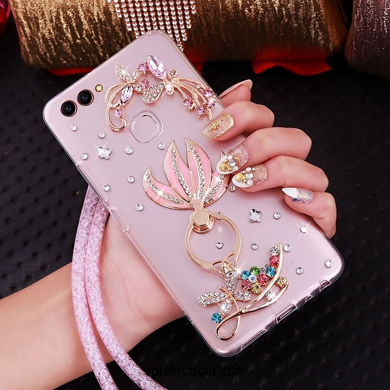 Coque Huawei P Smart Cou Suspendu Transparent Strass Anneau Support En Ligne