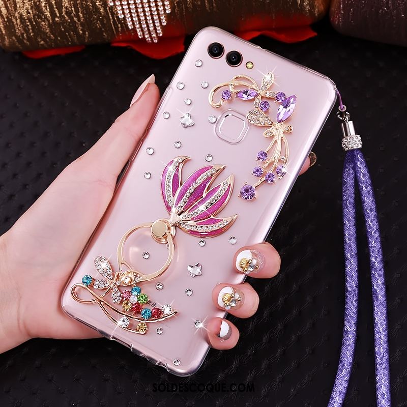 Coque Huawei P Smart Cou Suspendu Transparent Strass Anneau Support En Ligne