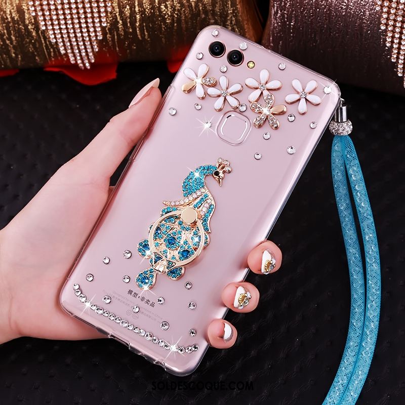 Coque Huawei P Smart Cou Suspendu Transparent Strass Anneau Support En Ligne