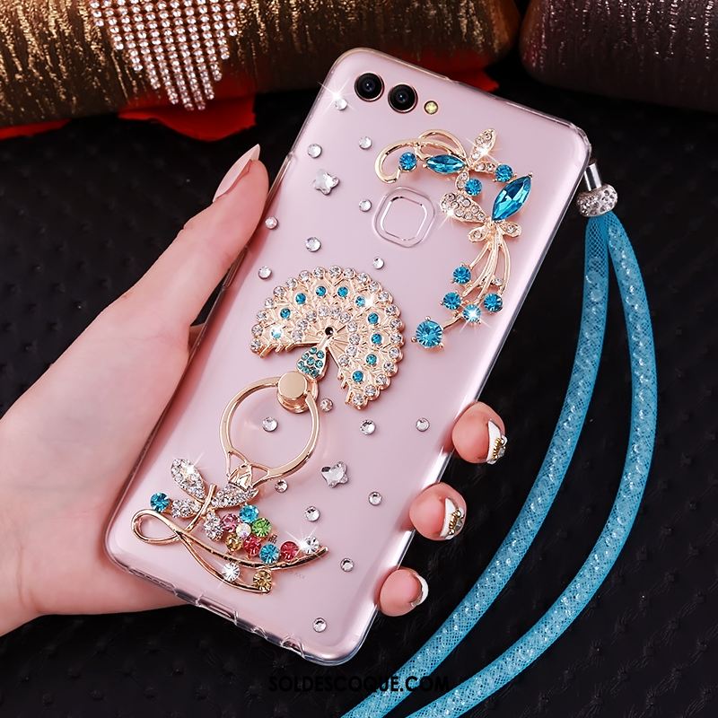 Coque Huawei P Smart Cou Suspendu Transparent Strass Anneau Support En Ligne