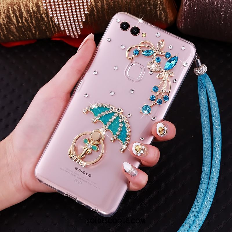 Coque Huawei P Smart Cou Suspendu Transparent Strass Anneau Support En Ligne