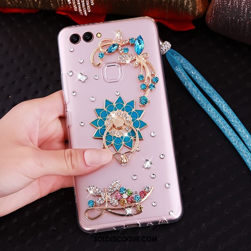 Coque Huawei P Smart Cou Suspendu Transparent Strass Anneau Support En Ligne