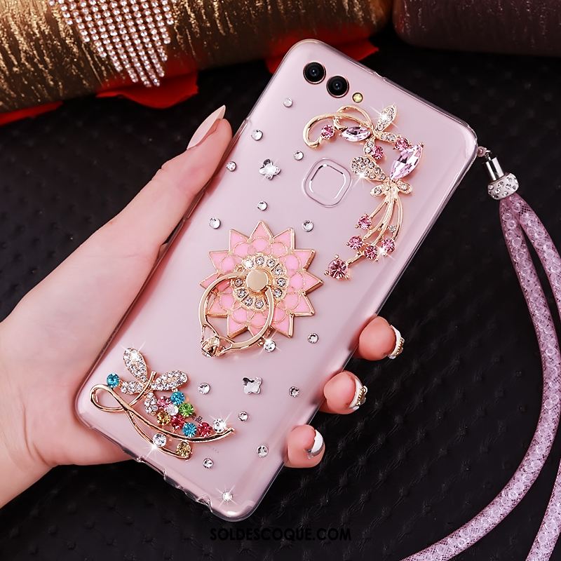 Coque Huawei P Smart Cou Suspendu Transparent Strass Anneau Support En Ligne