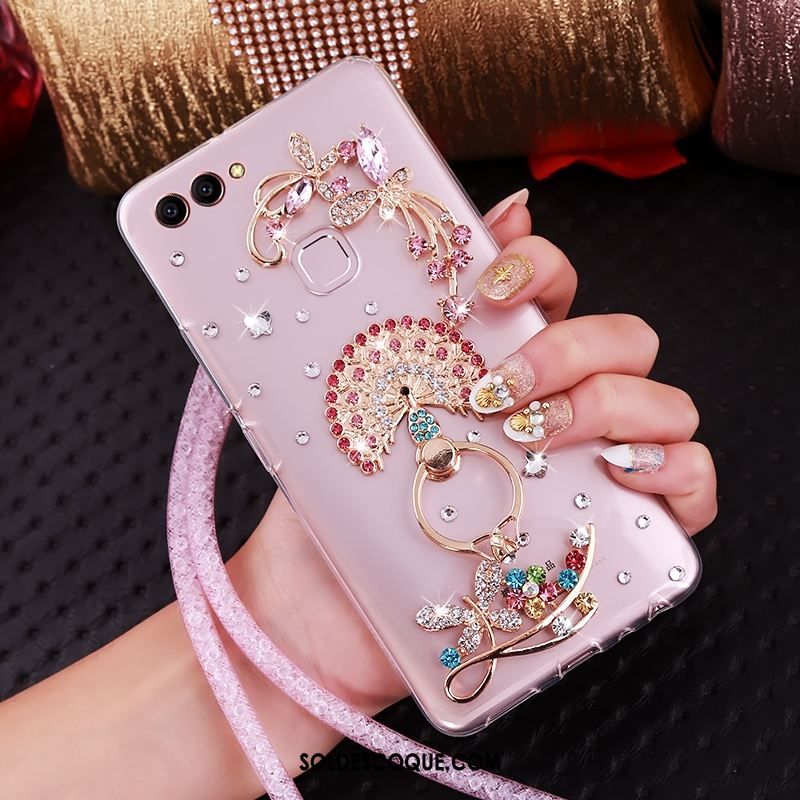 Coque Huawei P Smart Cou Suspendu Transparent Strass Anneau Support En Ligne