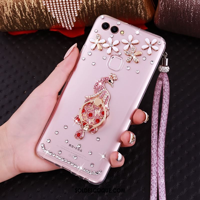 Coque Huawei P Smart Cou Suspendu Transparent Strass Anneau Support En Ligne