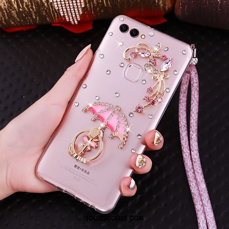 Coque Huawei P Smart Cou Suspendu Transparent Strass Anneau Support En Ligne