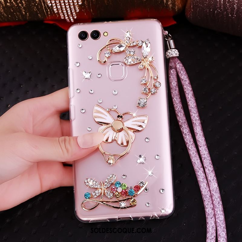 Coque Huawei P Smart Cou Suspendu Transparent Strass Anneau Support En Ligne