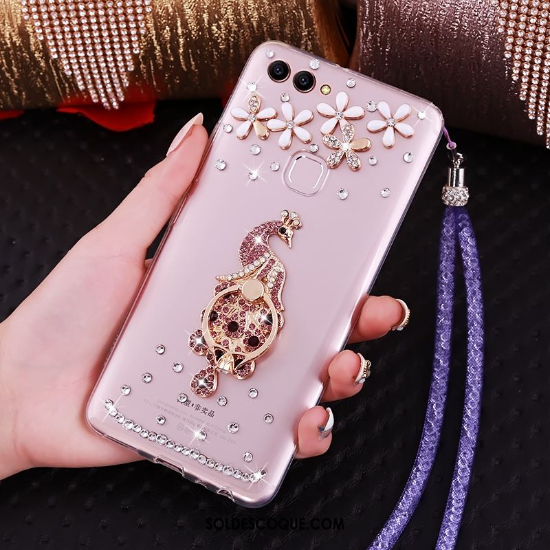 Coque Huawei P Smart Cou Suspendu Transparent Strass Anneau Support En Ligne