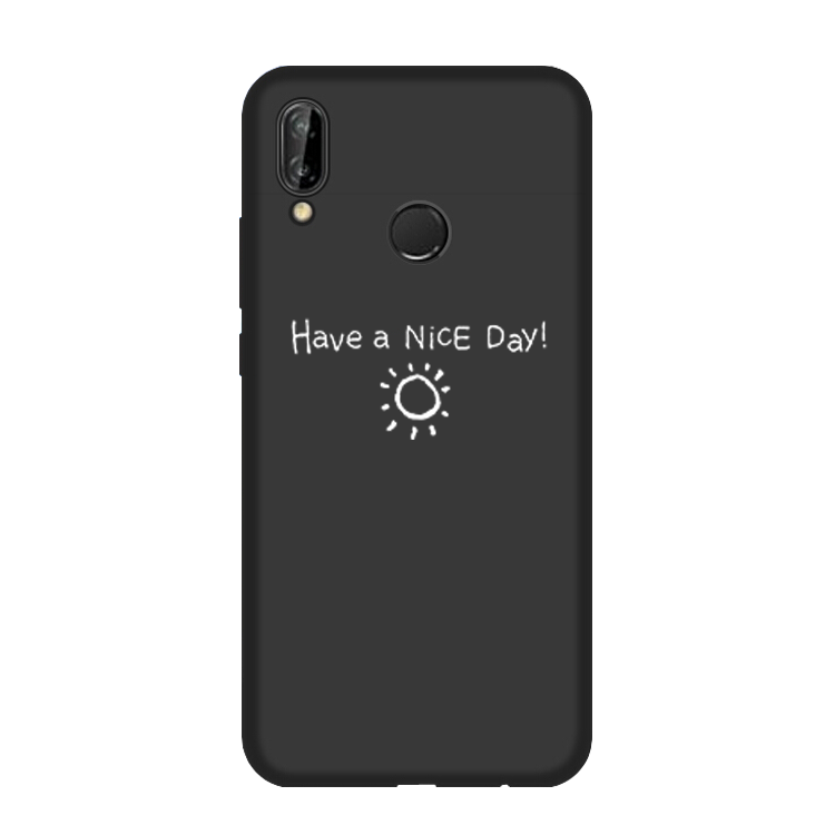 Coque Huawei P Smart+ Dessin Animé Protection Noir Étui Fluide Doux Soldes