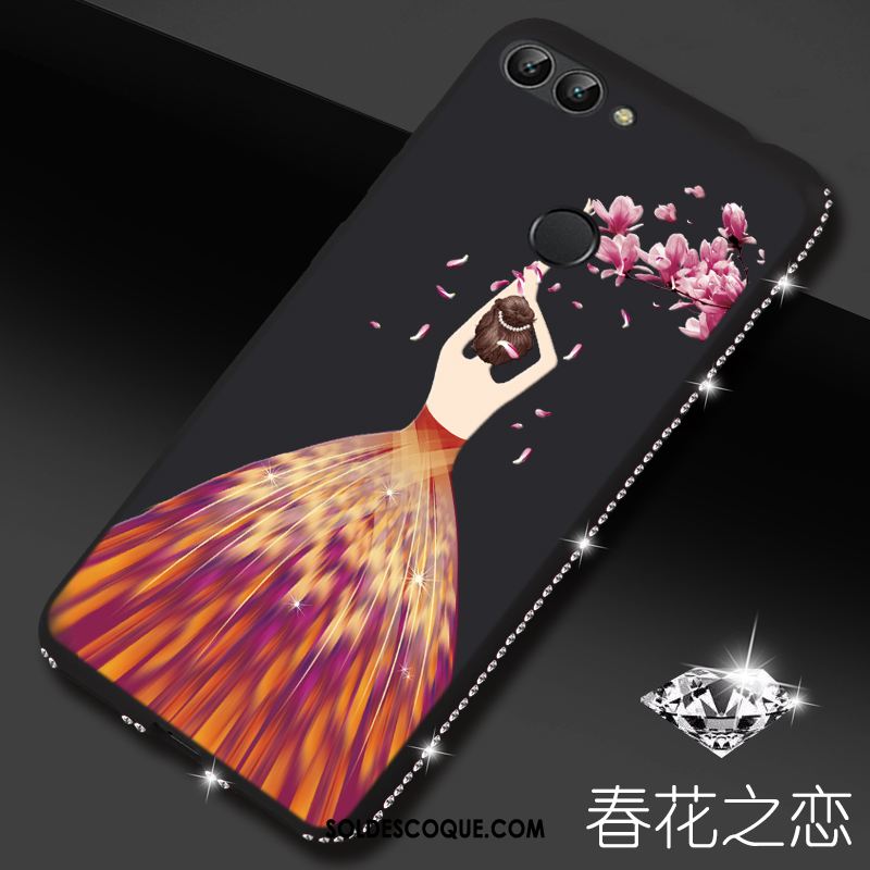 Coque Huawei P Smart Dessin Animé Strass Rouge Téléphone Portable France