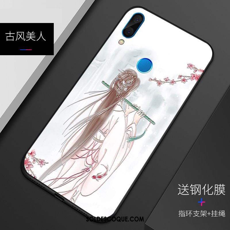 Coque Huawei P Smart+ Délavé En Daim Jeunesse Étui Personnalisé Gaufrage Housse En Vente